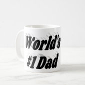 Nummer 1 Vater Vathers Day Foto Schwarzer Text Kaffeetasse (Vorderseite Links)