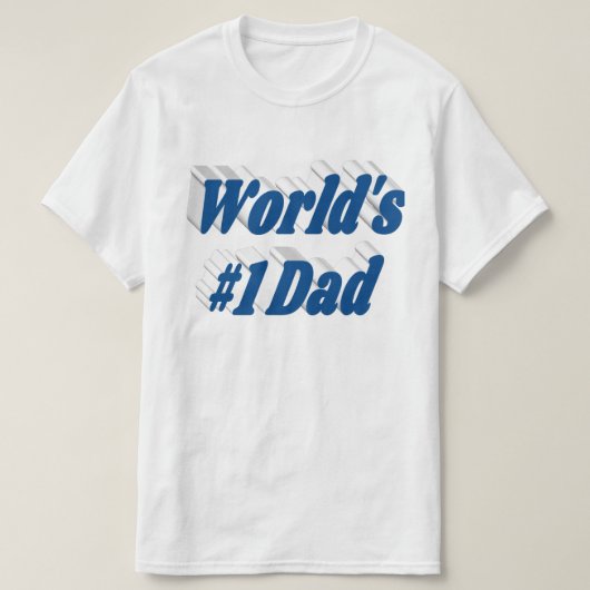 Nummer 1 Vater Vathers Day Sea Blue Text T - Shirt (Design vorne)