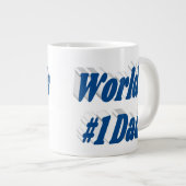 Nummer 1 Vater Vathers Day Seeblau Halbtext Jumbo-Tasse (Vorderseite Rechts)