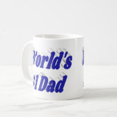Nummer 1 Vater Vathers Tag blauer Halbtext Kaffeetasse (Vorderseite Links)