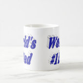 Nummer 1 Vater Vathers Tag blauer Halbtext Kaffeetasse (Mittel)