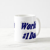 Nummer 1 Vater Vathers Tag dunkelblauer Halbtext Kaffeetasse (VorderseiteRechts)