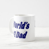 Nummer 1 Vater Vathers Tag dunkelblauer Halbtext Kaffeetasse (Vorderseite Links)