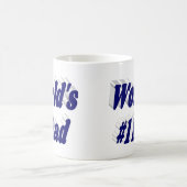 Nummer 1 Vater Vathers Tag dunkelblauer Halbtext Kaffeetasse (Mittel)