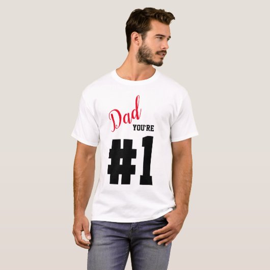 Nummer 1 Vater Weiß des Vaters T-Shirt (Vorne ganz)