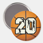 Nummer 20 Basketball Magnet (Vorderseite/Rückseite)
