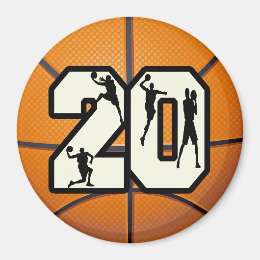 Nummer 20 Basketball Magnet (Vorne)