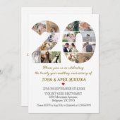 Nummer 20 Foto Hochzeit Jahrestag Einladung (Vorne/Hinten)