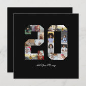 Nummer 20 FotoCollage Dankeskarte (Vorne/Hinten)