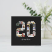 Nummer 20 FotoCollage Dankeskarte (Stehend Vorderseite)