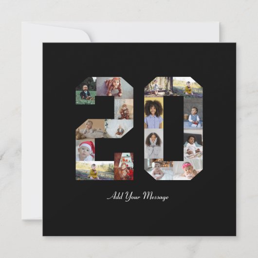 Nummer 20 FotoCollage Dankeskarte (Vorderseite)