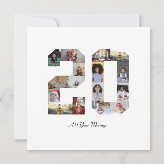 Nummer 20 FotoCollage Feiertagskarte (Vorderseite)