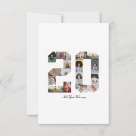 Nummer 20 FotoCollage Karte