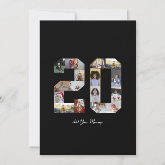 Nummer 20 FotoCollage Karte (Vorderseite)