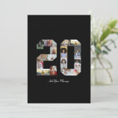 Nummer 20 FotoCollage Karte (Stehend Vorderseite)