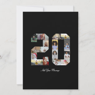 Nummer 20 FotoCollage Karte