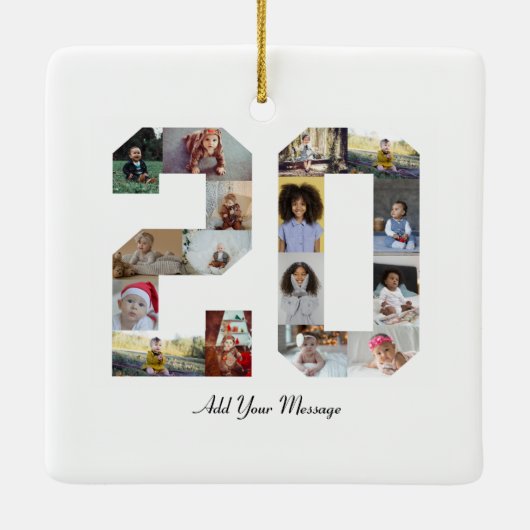 Nummer 20 FotoCollage Keramikornament (Rückseite)