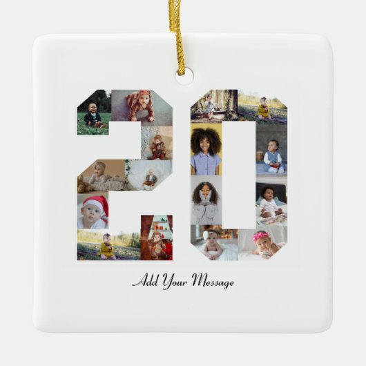 Nummer 20 FotoCollage Keramikornament (Vorderseite)