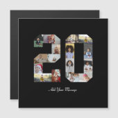 Nummer 20 FotoCollage Magnetkarte (Vorne/Hinten)