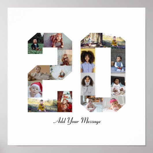 Nummer 20 FotoCollage Poster (Vorne)