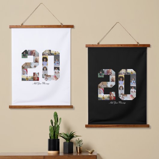 Nummer 20 FotoCollage Wandteppich Mit Holzrahmen (Asymmetrisch)