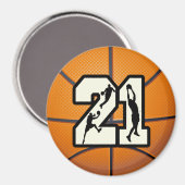 Nummer 21 Basketball Magnet (Vorderseite/Rückseite)