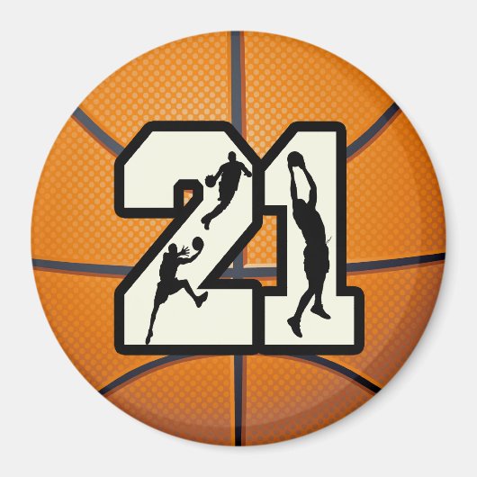 Nummer 21 Basketball Magnet (Vorne)