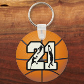 Nummer 21 Basketball Schlüsselanhänger (Vorderseite)