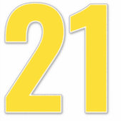 Nummer 21 Gold- und Weißaufkleber Aufkleber (Vorderseite)