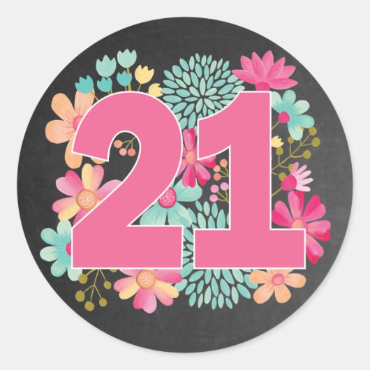 Nummer 21 Party zum 21. Geburtstag Runder Aufkleber (Vorderseite)