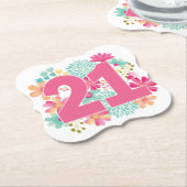 Nummer 21 Party zum 21. Geburtstag Untersetzer (angewinkelt)