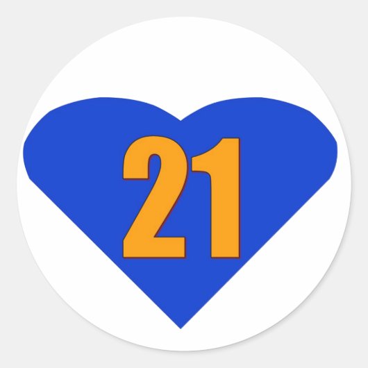 Nummer 21 runder aufkleber (Vorderseite)