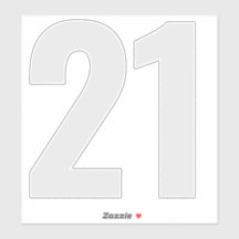 Nummer 21 Silbergraue und weiße Aufkleber