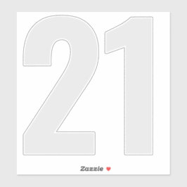 Nummer 21 Silbergraue und weiße Aufkleber