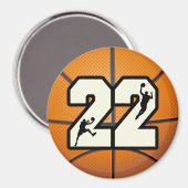 Nummer 22 Basketball Magnet (Vorderseite/Rückseite)