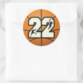Nummer 22 Basketball Runder Aufkleber (Tasche)