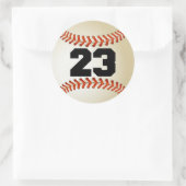 Nummer 23 Baseball Runder Aufkleber (Tasche)