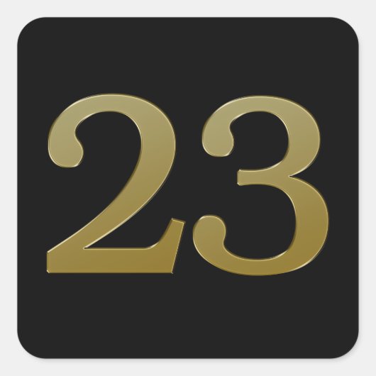 Nummer 23 Gold Square Sticker (Vorderseite)