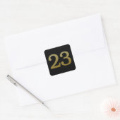 Nummer 23 Gold Square Sticker (Umschlag)