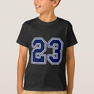 Nummer 23 weißer dunkelblauer Sportteam-Fan  T-Shirt