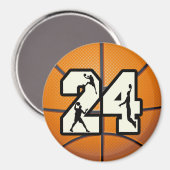Nummer 24 Basketball Magnet (Vorderseite/Rückseite)