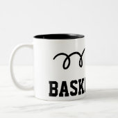 Nummer 24 Basketball-Tasse | personalisierbar Zweifarbige Tasse (Links)