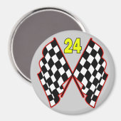 Nummer 24 und Markierte Flaggen Magnet (Vorderseite/Rückseite)