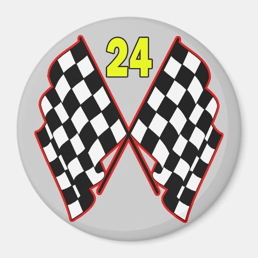 Nummer 24 und Markierte Flaggen Magnet (Vorne)