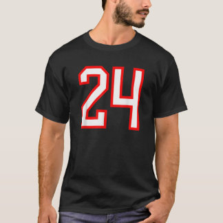 Nummer 24 White Red Sports Jersey Geburtstag Lucky T-Shirt
