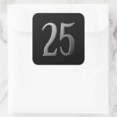 Nummer 25 25 quadratischer aufkleber (Tasche)
