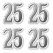 Nummer 25 Silber abgeschrägt Aufkleber (Vorderseite)