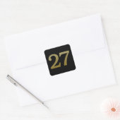 Nummer 27 Gold Square Sticker (Umschlag)