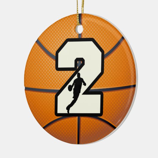 Nummer 2 Basketball Keramikornament (Links)