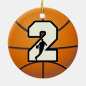Nummer 2 Basketball Keramikornament (Hinten)
